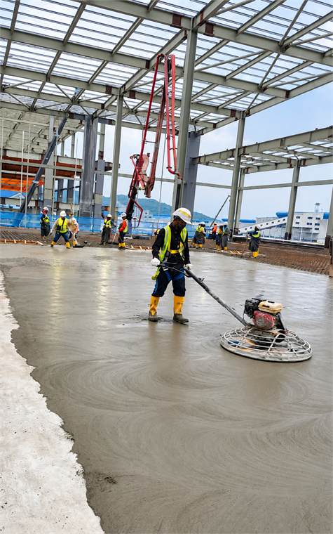 Industrial concrete flooring liquid hardener works