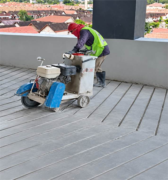 Floor scarifying and cutting works