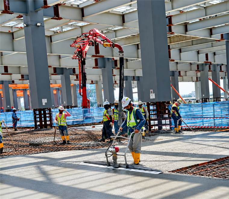 Divinity Engineering team working on an industrial flooring site